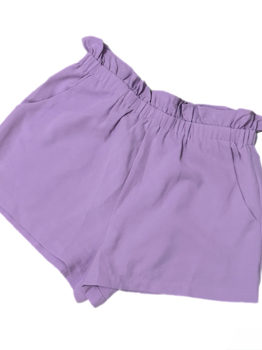 TCEC Lavender Flowy Shorts Large High Waisted Dressy Casual Elastic Waist